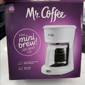 Mr. Coffee White 5-Cup Mini Brew Coffee Maker
